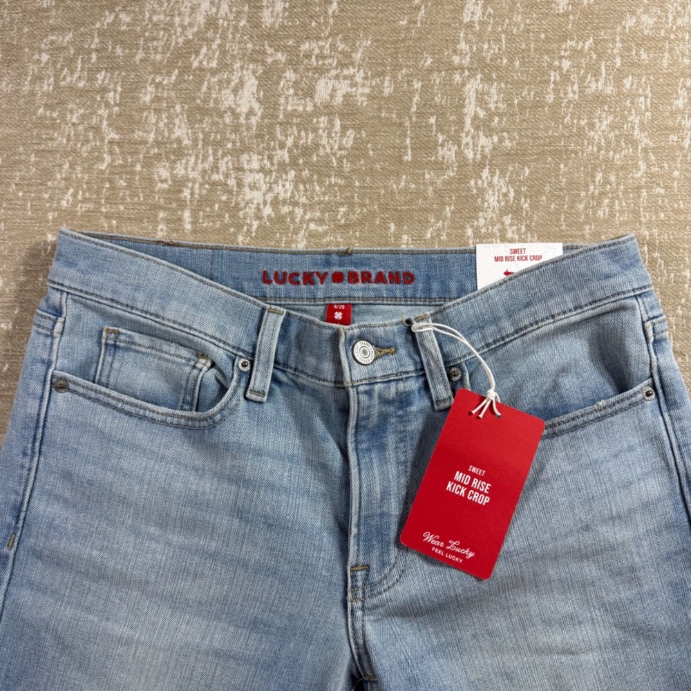 Lucky Brand Sweet Mid Rise Kick Crop Jeans Womens 8/29 Light Wash NWT